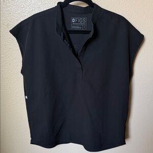 FIGS Black Rafaela Scrub Top